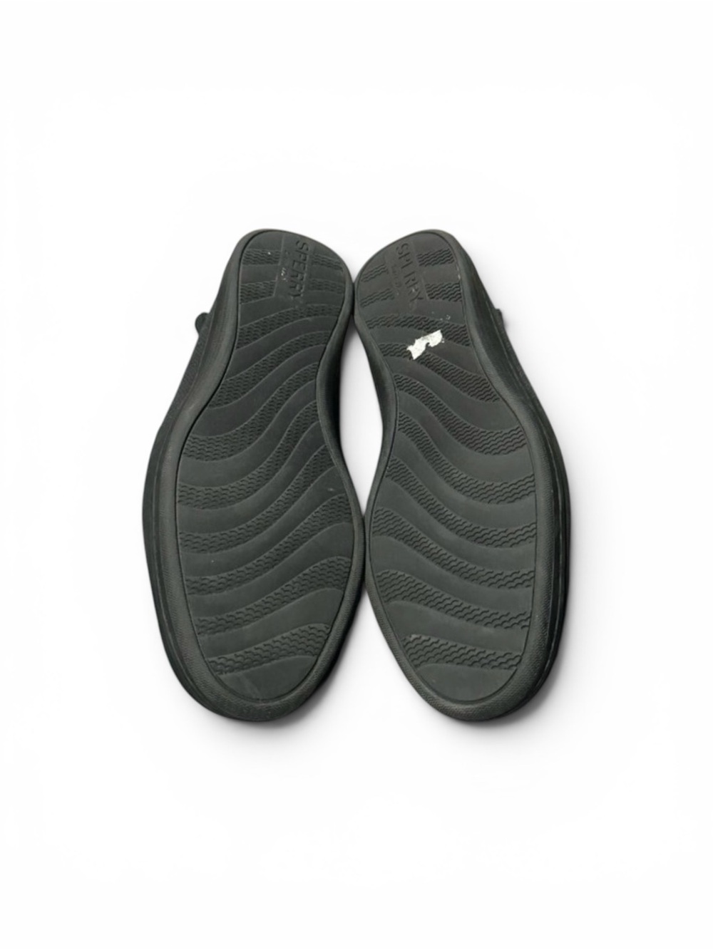 Sperry Black Leather Lace-Up Boat Sneakers - Picture 2 of 9